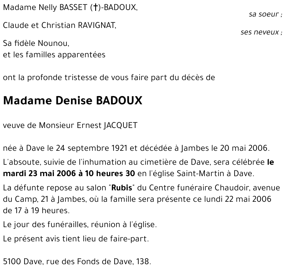 Denise BADOUX