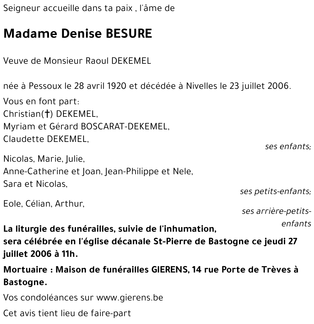 Denise BESURE