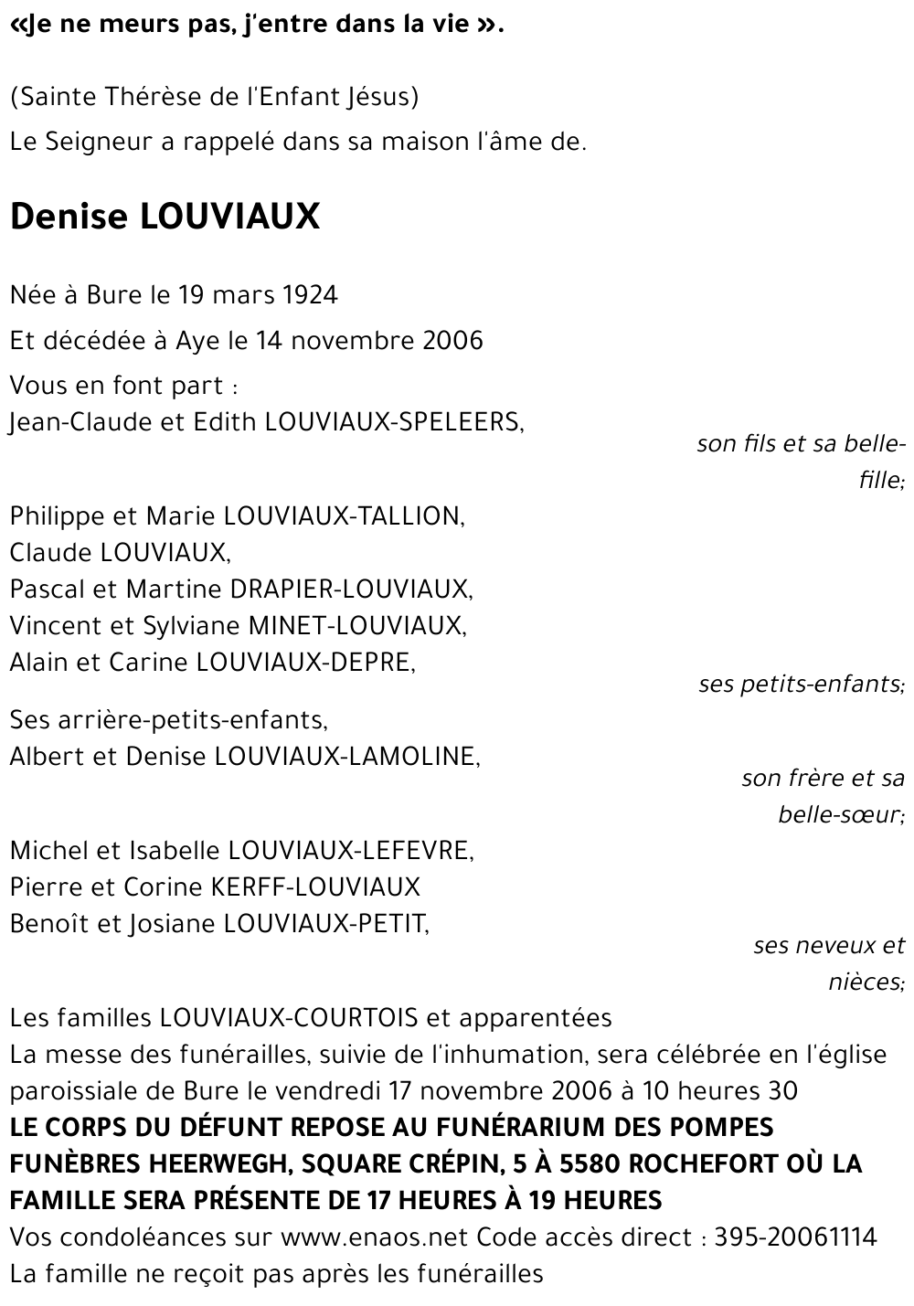 Denise LOUVIAUX