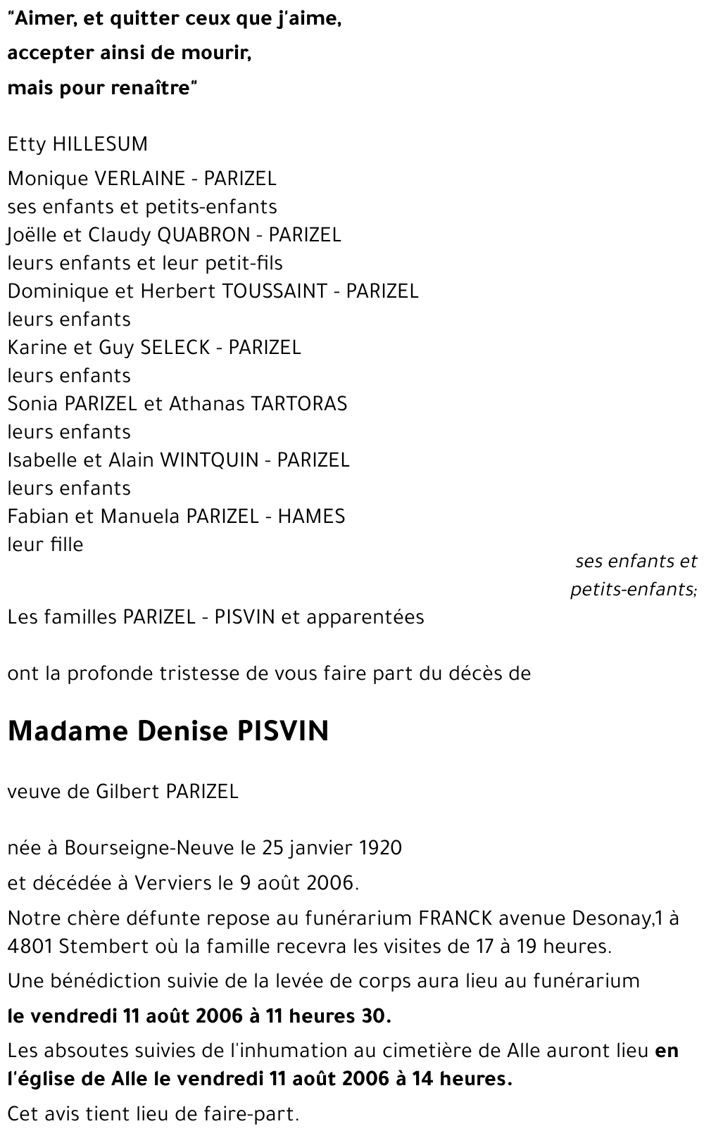 Denise PISVIN