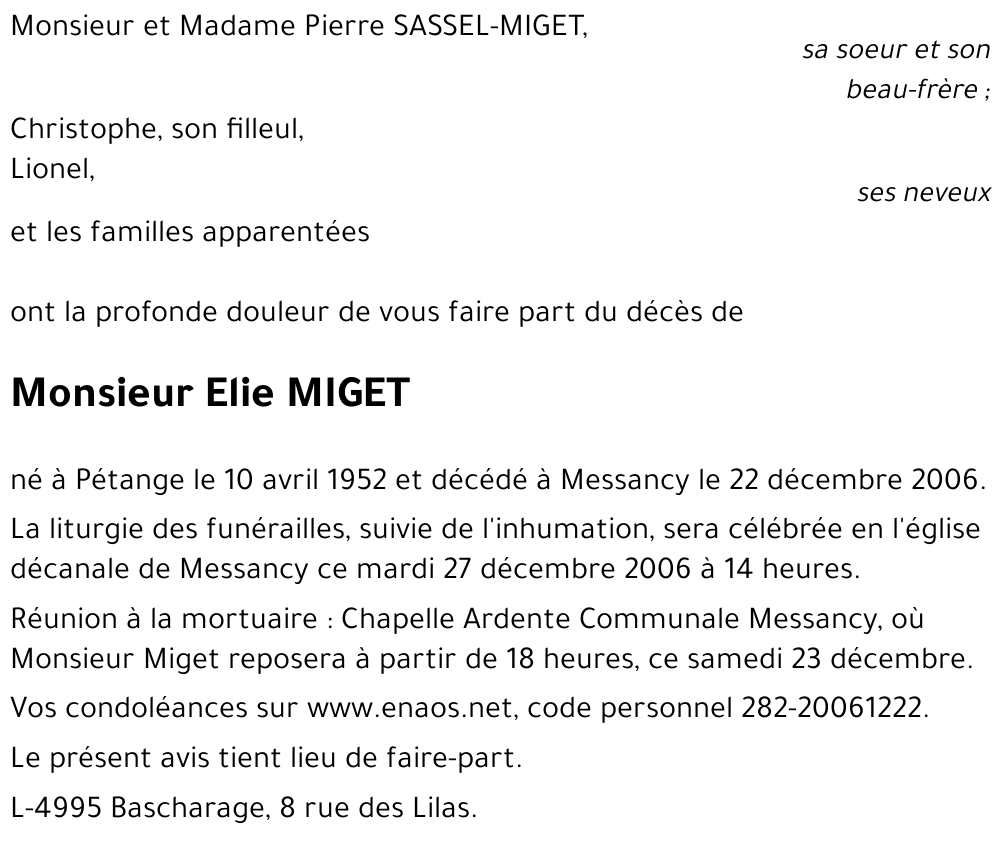 Elie MIGET