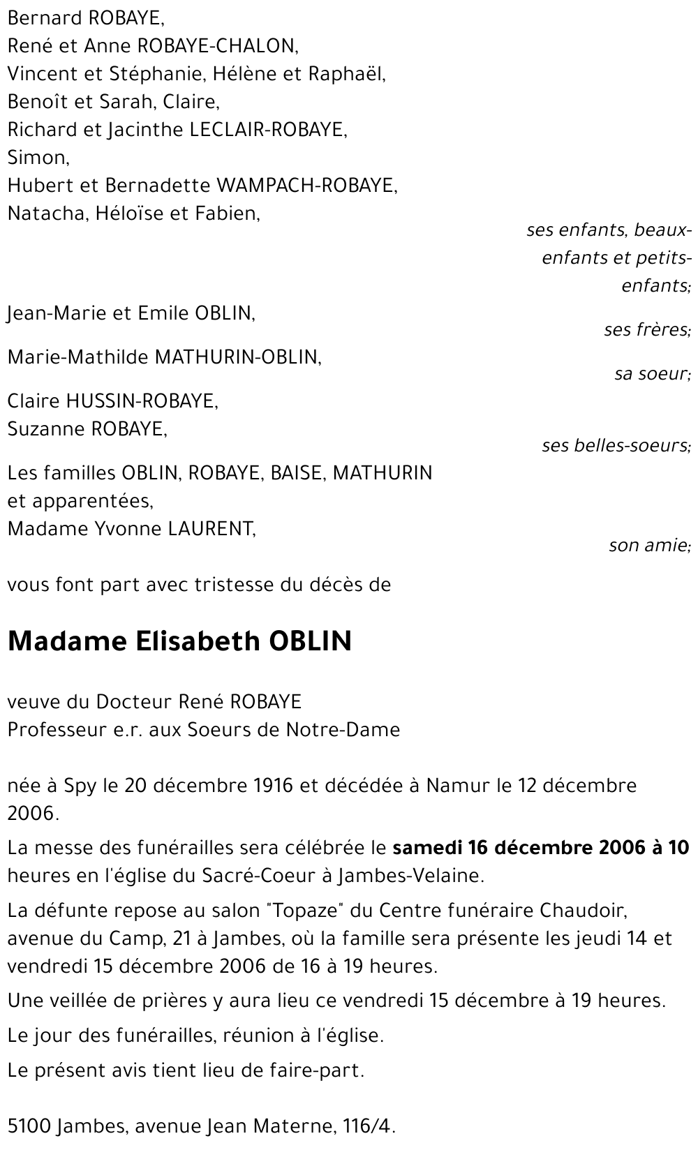 Elisabeth OBLIN