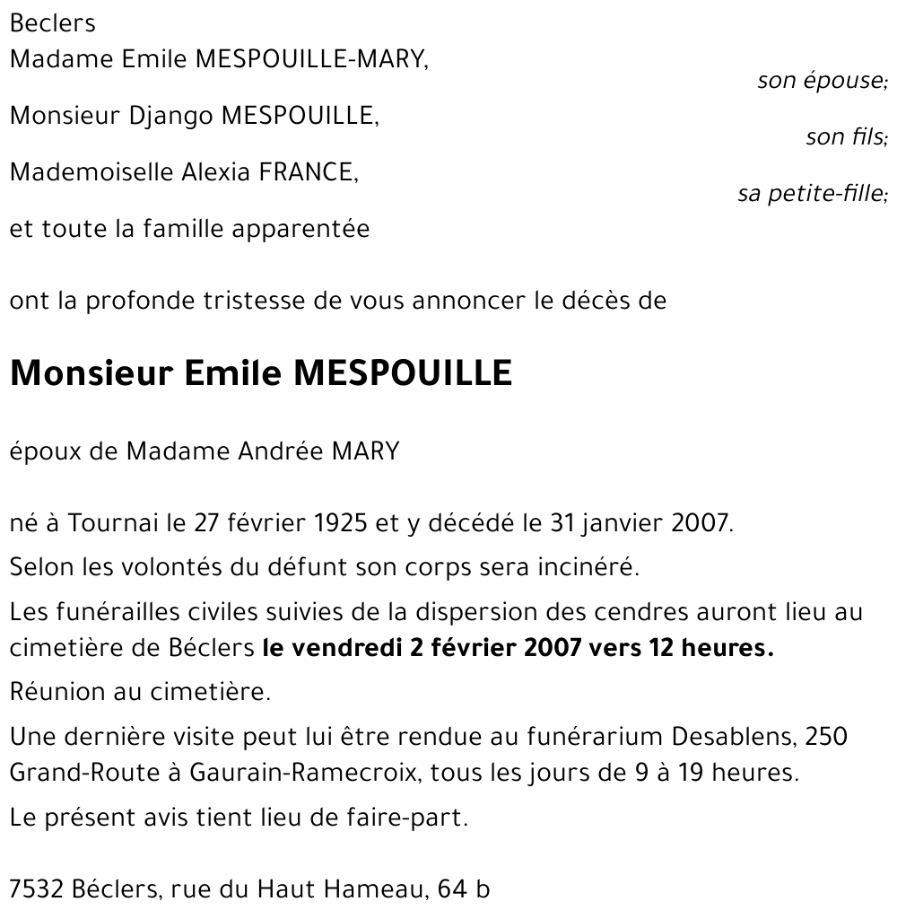 Emile MESPOUILLE