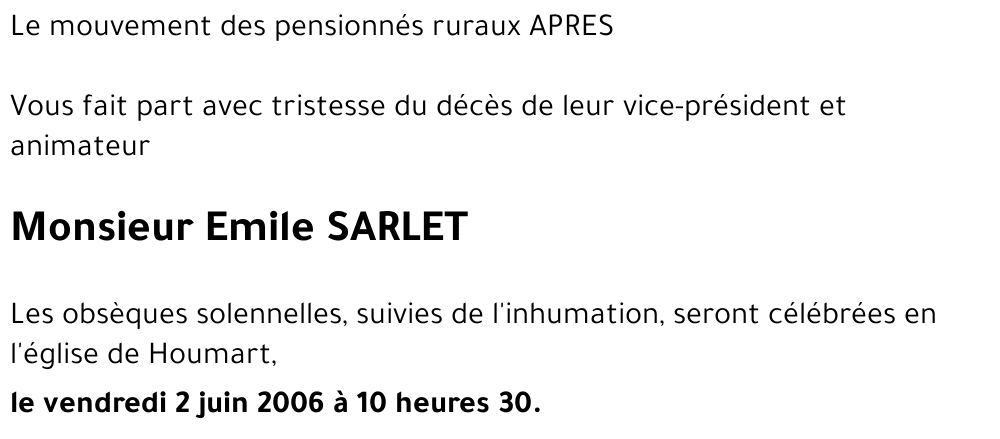 Emile SARLET