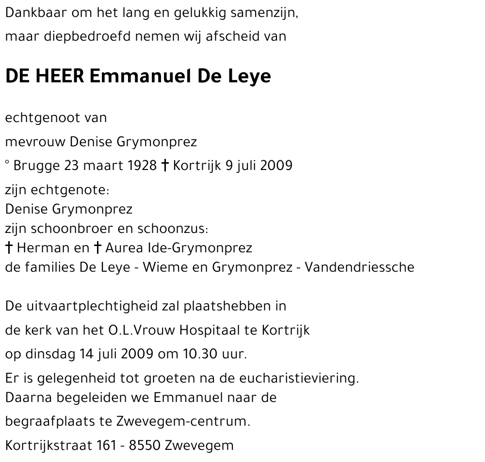 Emmanuel De Leye