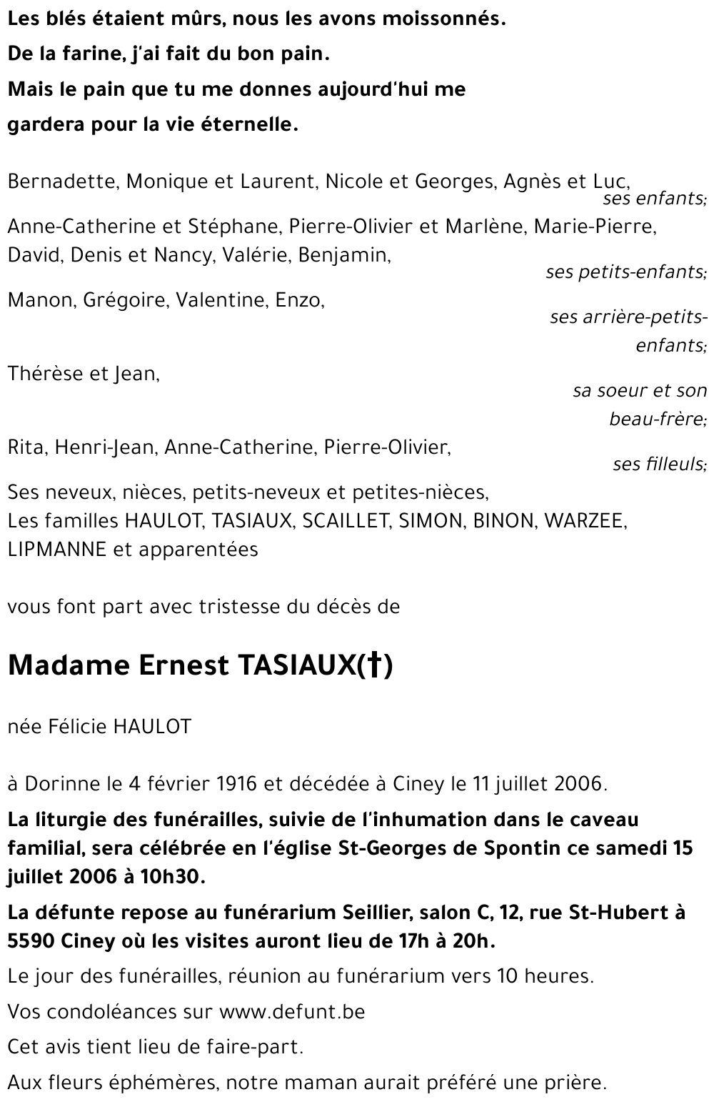 Ernest TASIAUX((+))