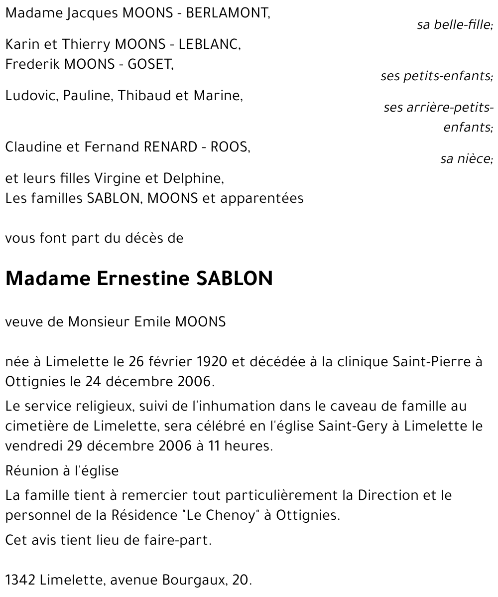 Ernestine SABLON