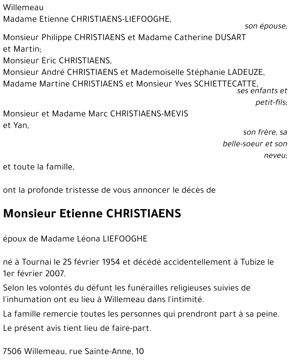 Etienne CHRISTIAENS