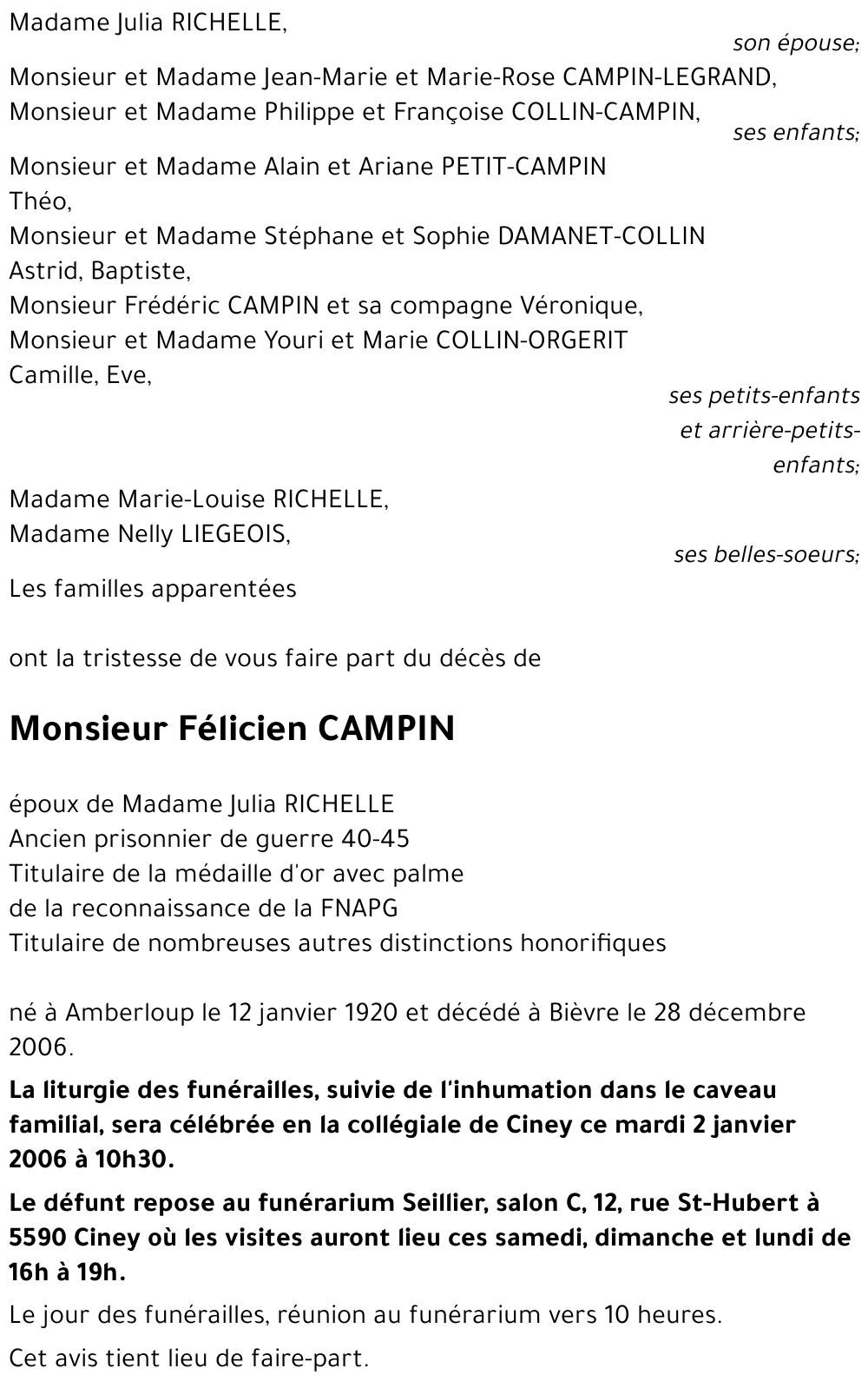 Félicien CAMPIN