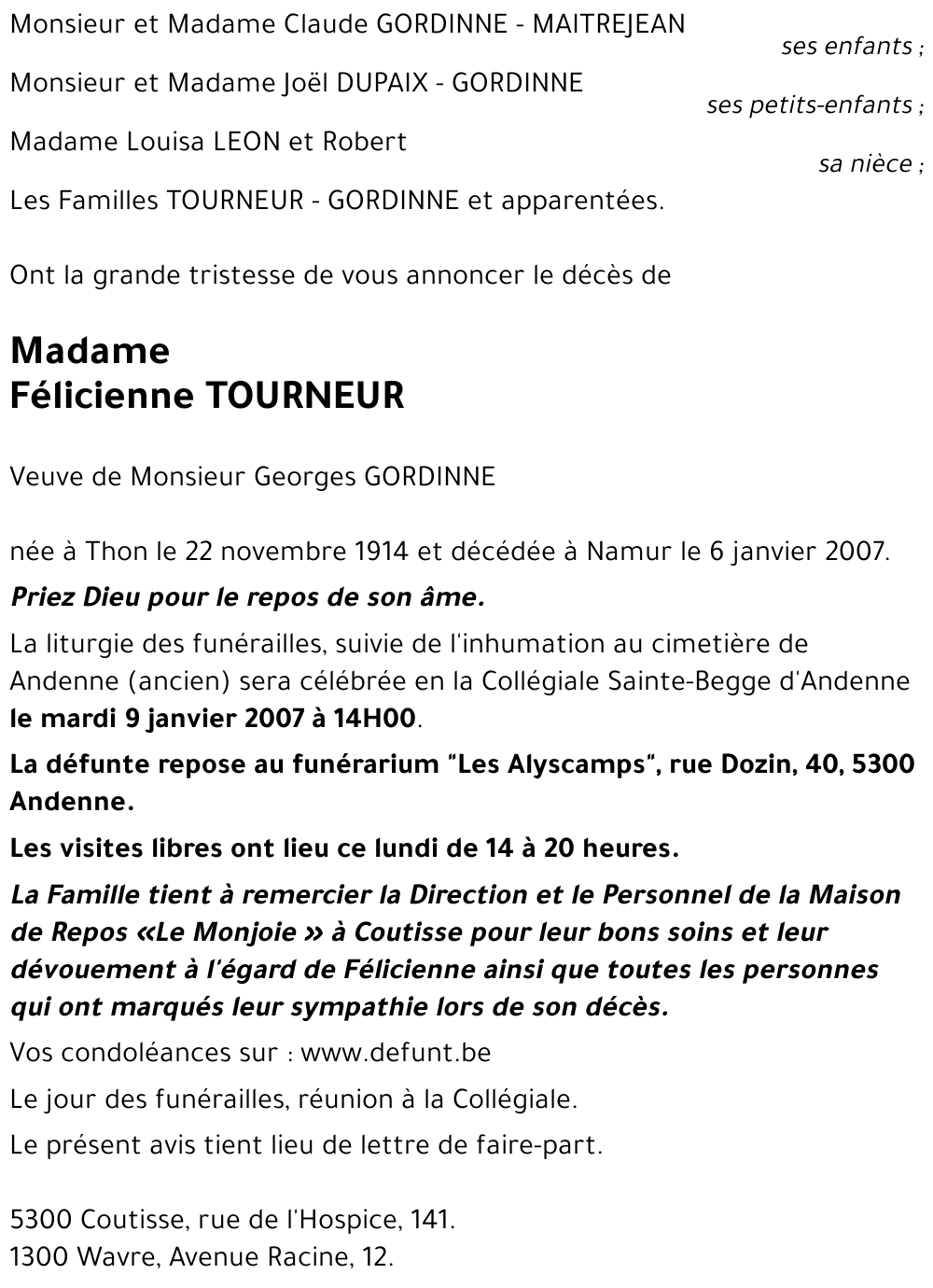 Félicienne TOURNEUR