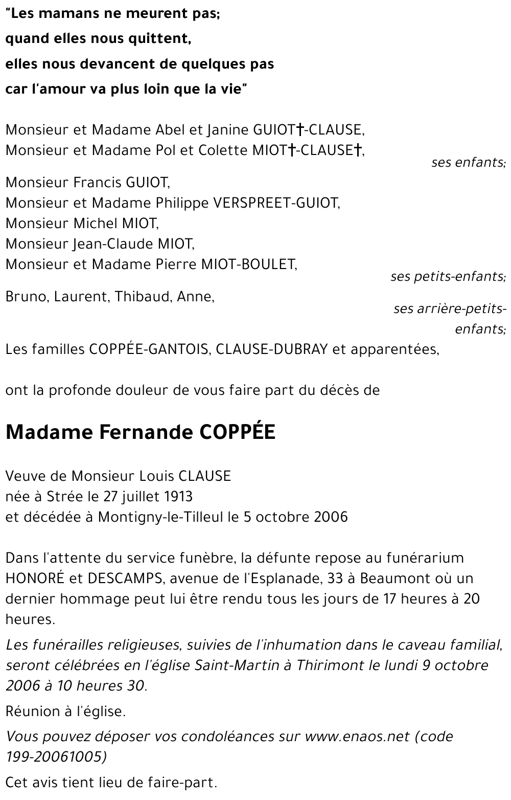 Fernande COPPÉE