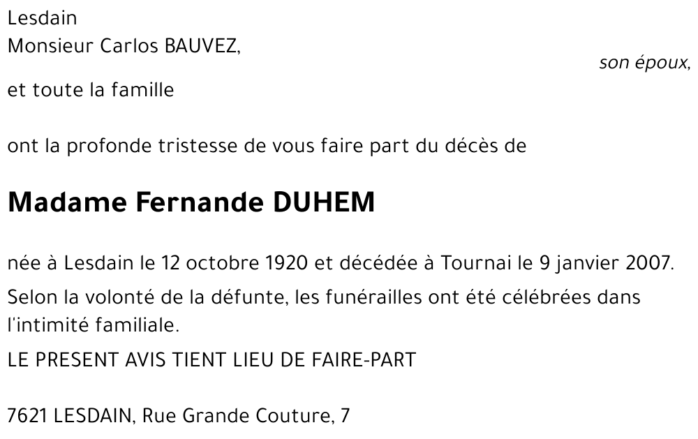 Fernande DUHEM