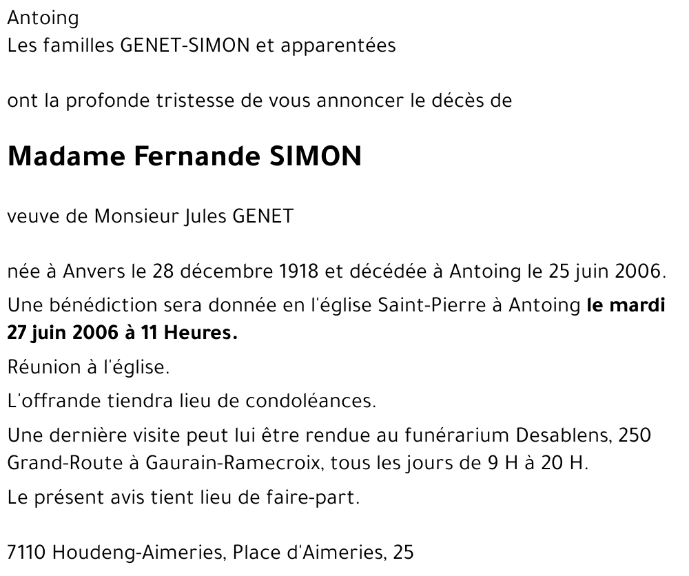 Fernande SIMON