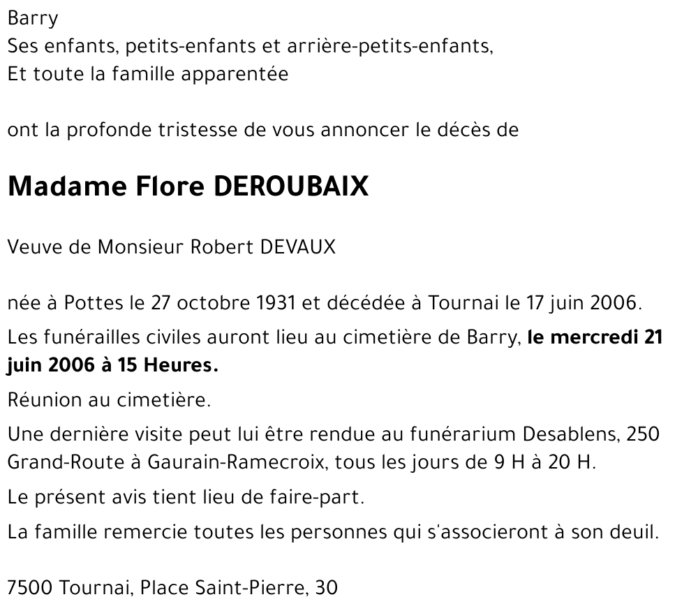 Flore DEROUBAIX