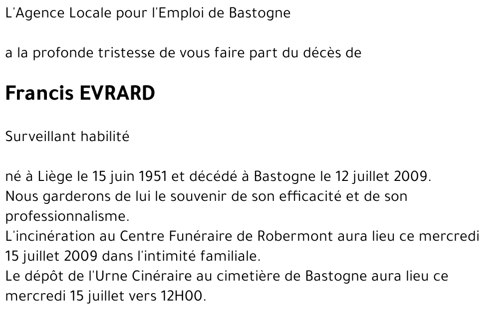 Francis EVRARD