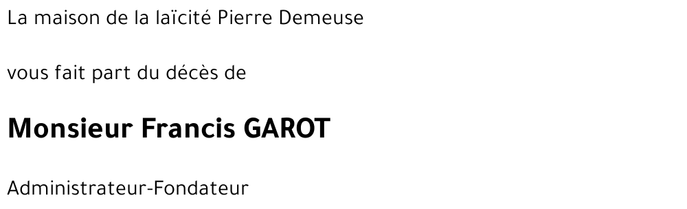 Francis GAROT