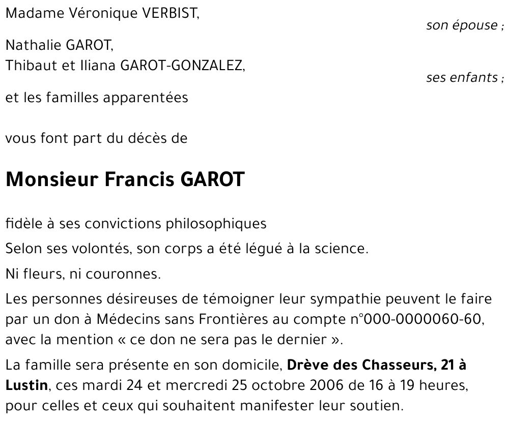 Francis GAROT