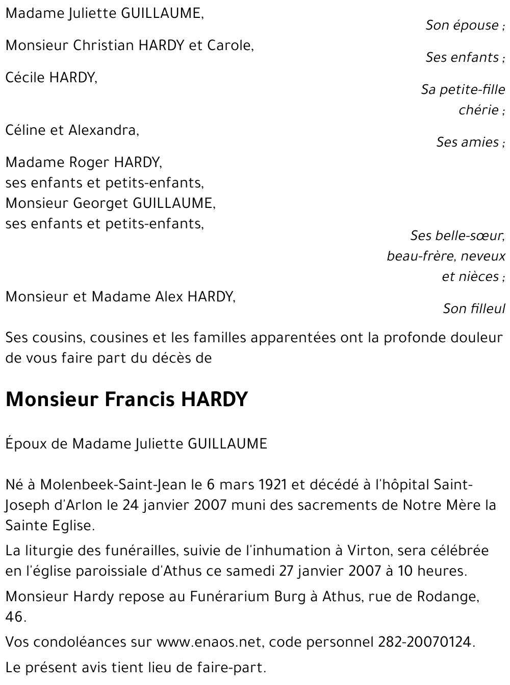 Francis HARDY