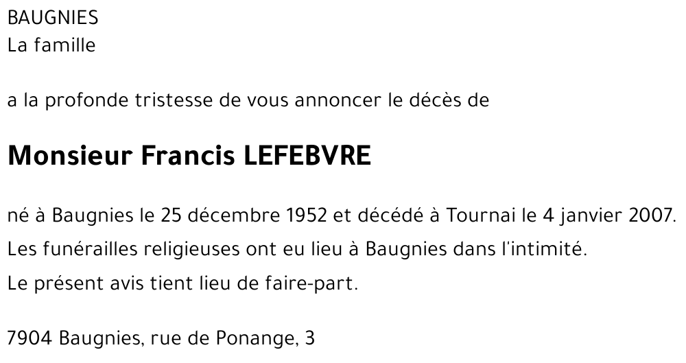 Francis LEFEBVRE