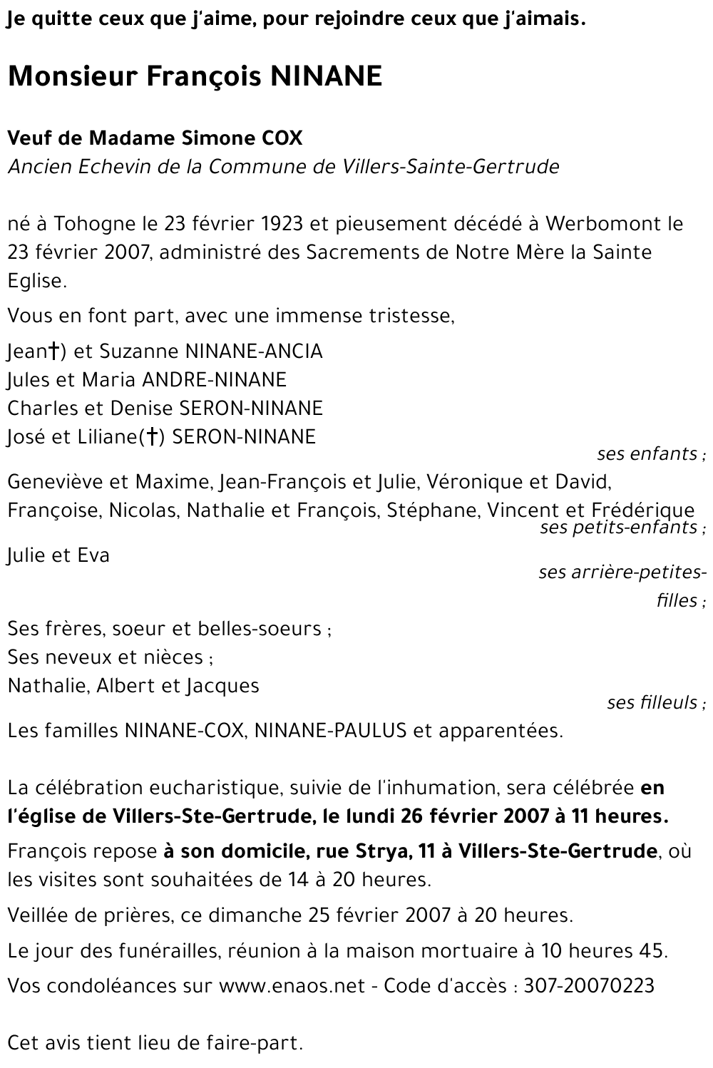 François NINANE