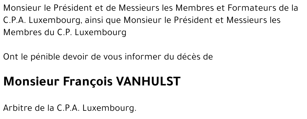 François VANHULST