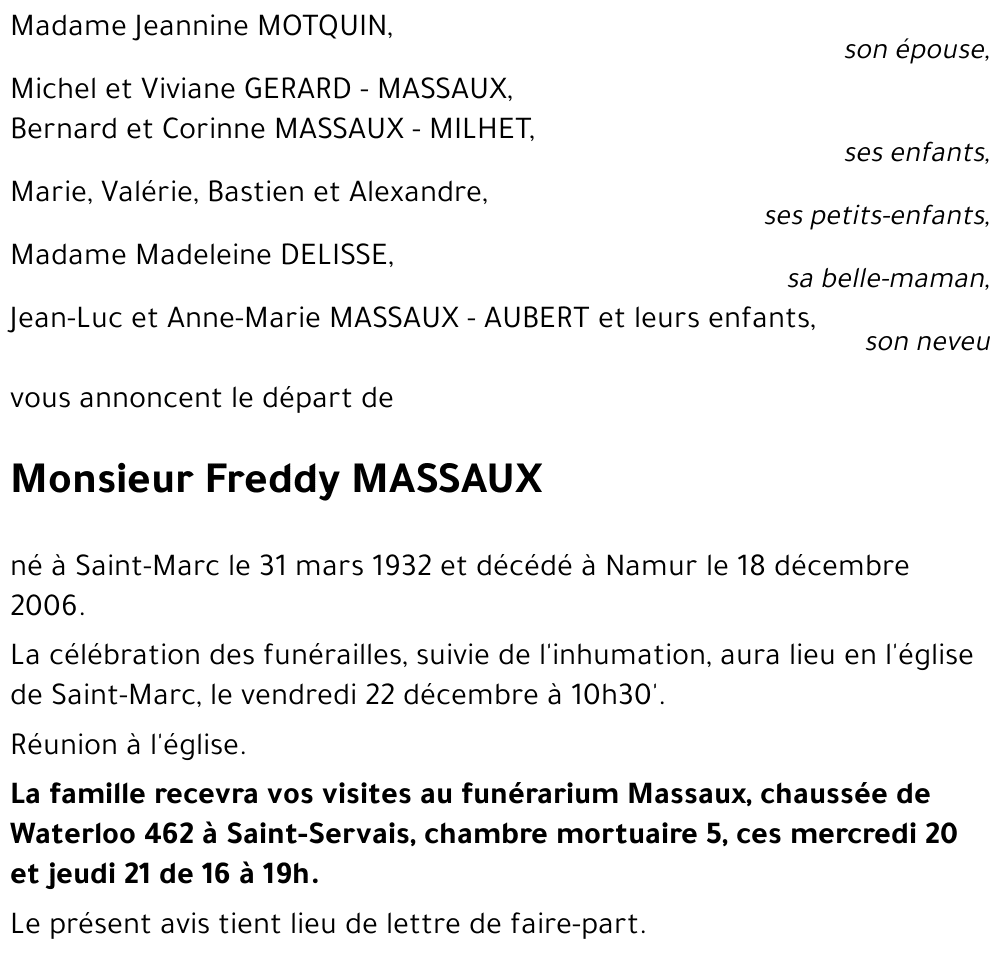 Freddy MASSAUX