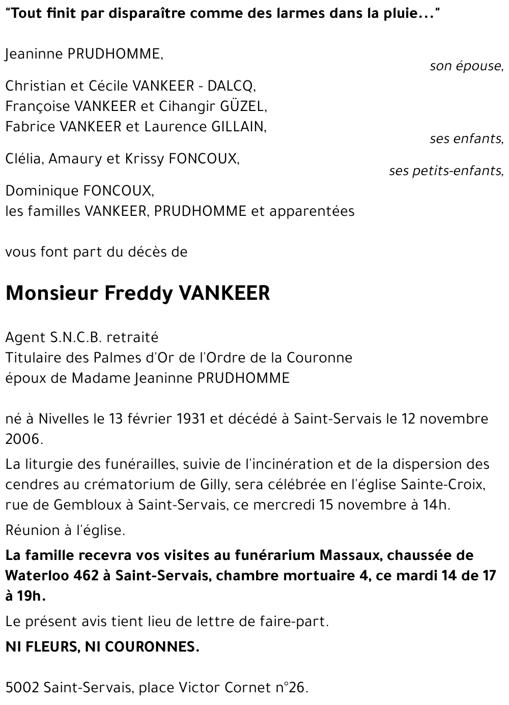 Freddy VANKEER