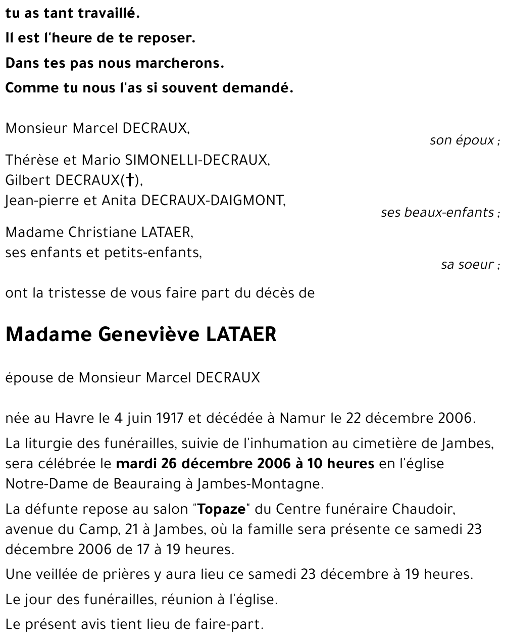 Geneviève LATAER