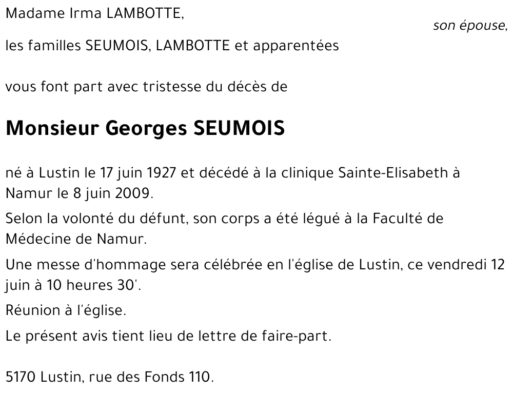 Georges SEUMOIS