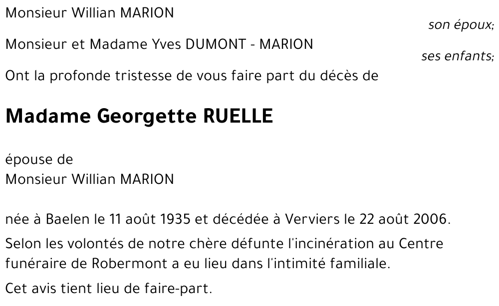 Georgette RUELLE