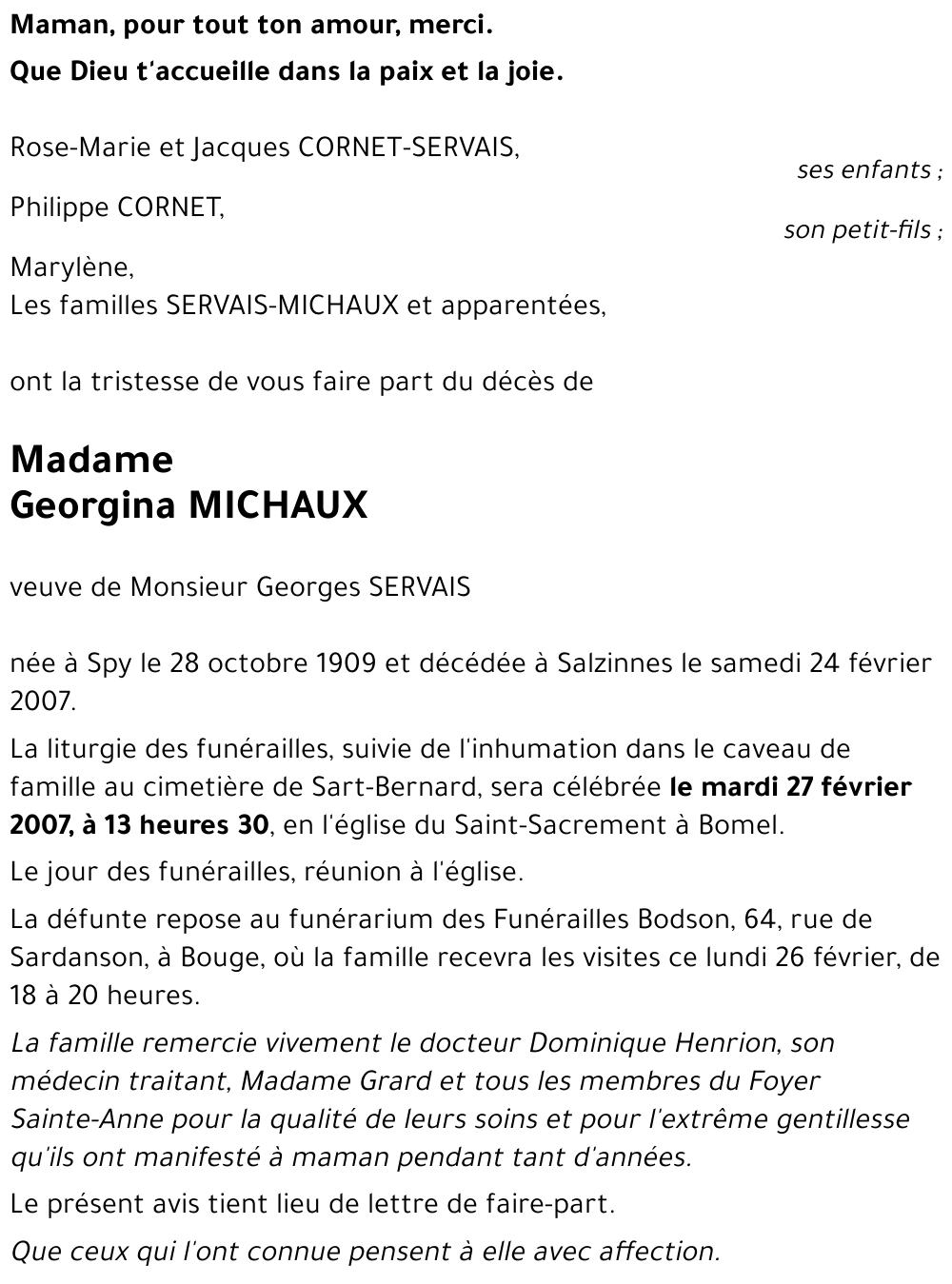 Georgina MICHAUX