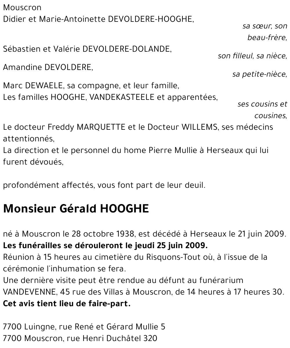 Gérald HOOGHE