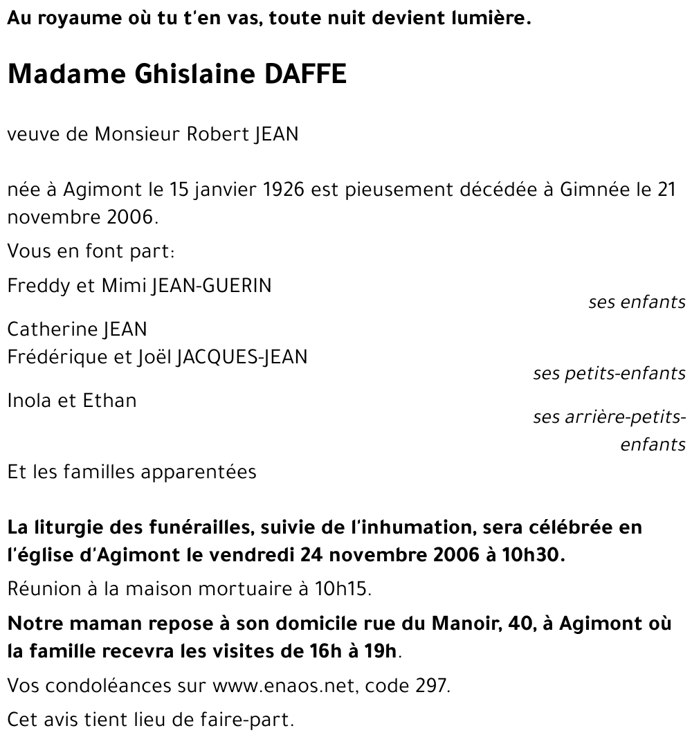 Ghislaine DAFFE