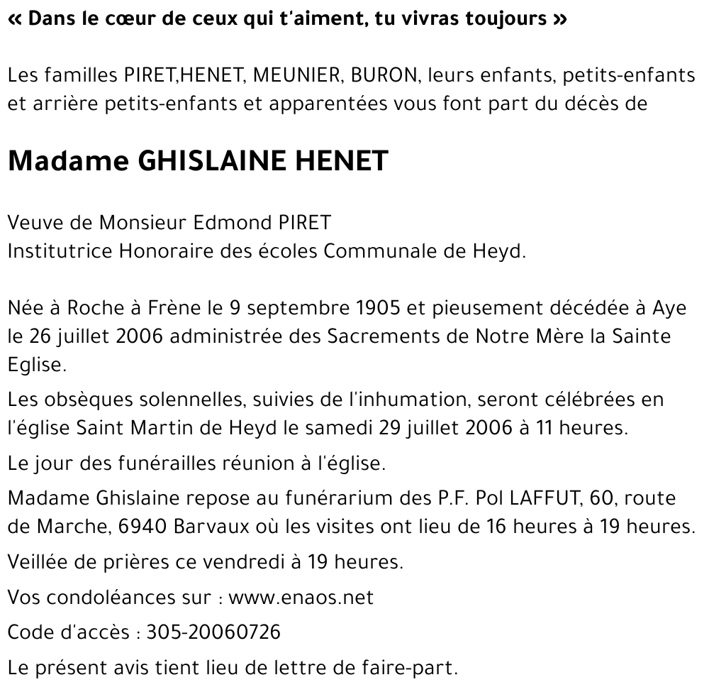 GHISLAINE HENET