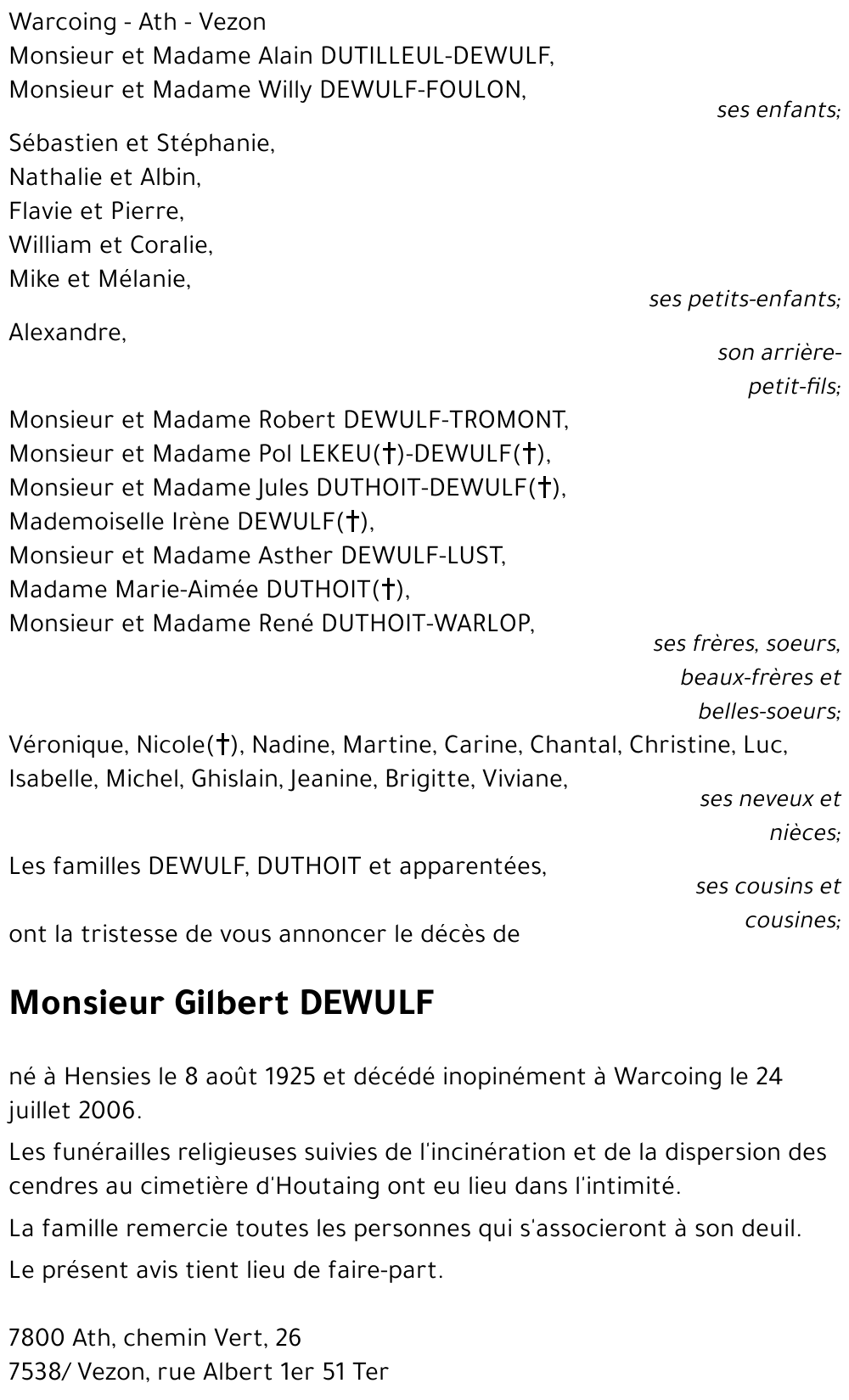 Gilbert DEWULF