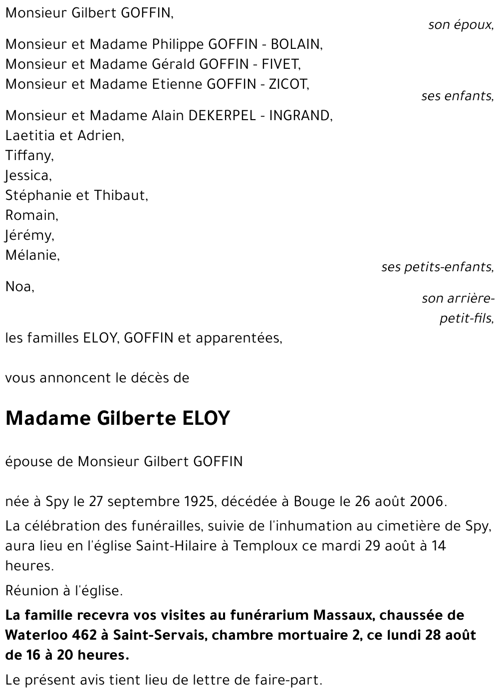 Gilberte ELOY