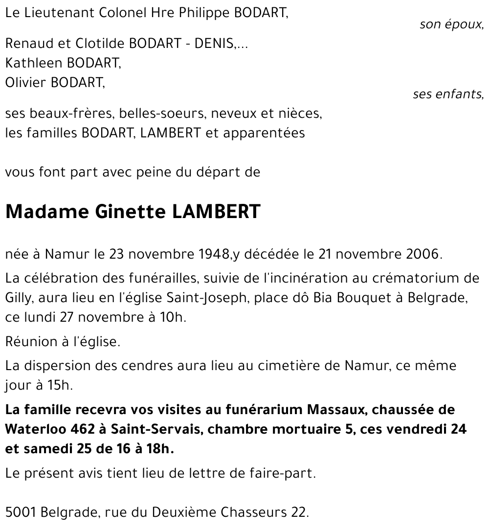 Ginette LAMBERT