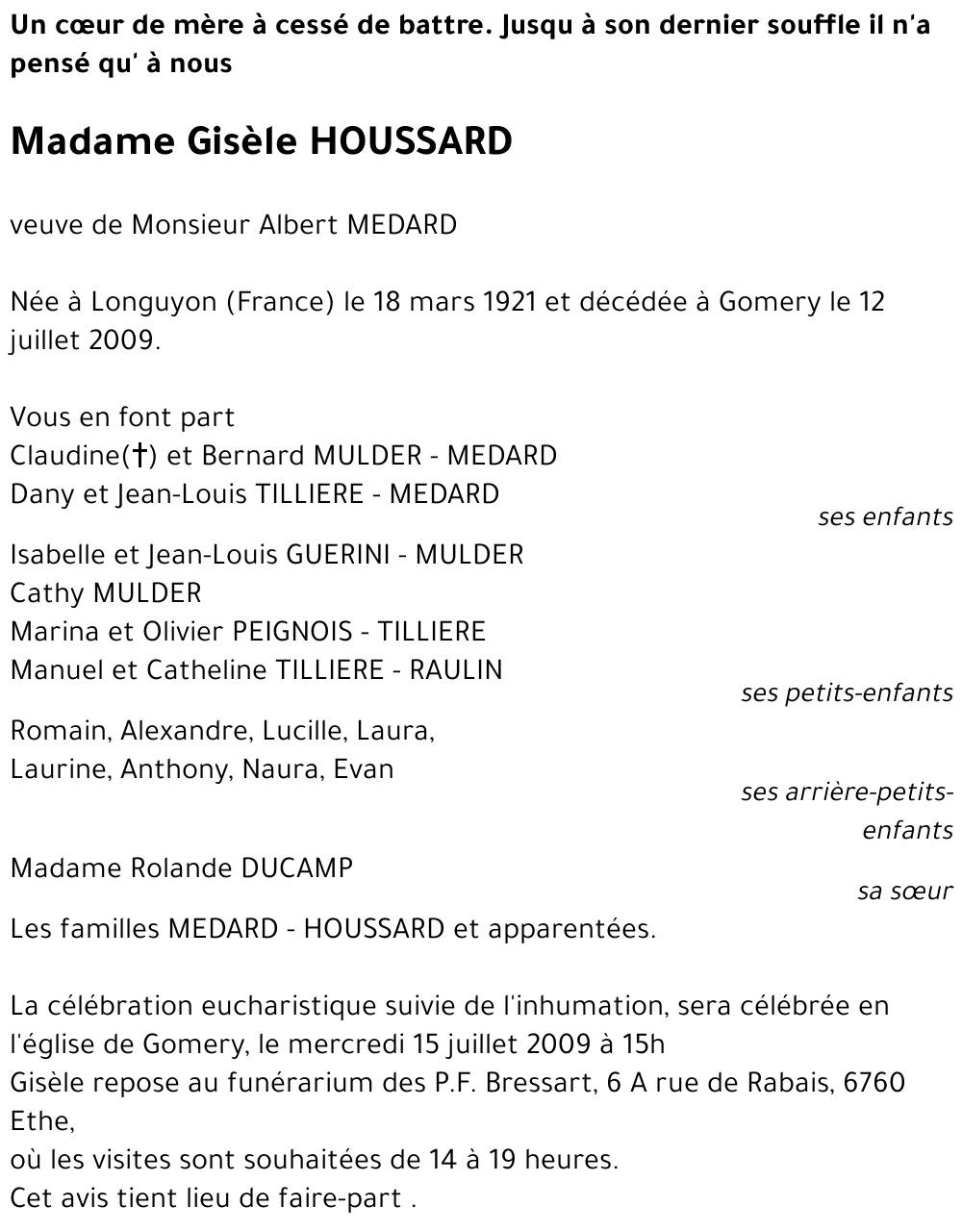 Gisèle HOUSSARD