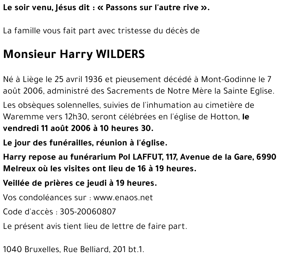 Harry WILDERS