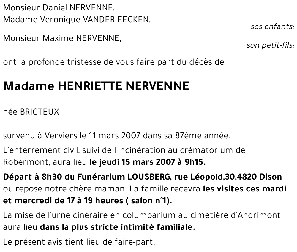 Henriette BRICTEUX