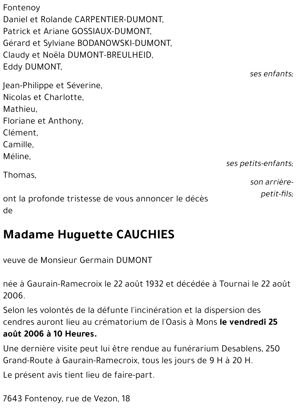 Huguette CAUCHIES