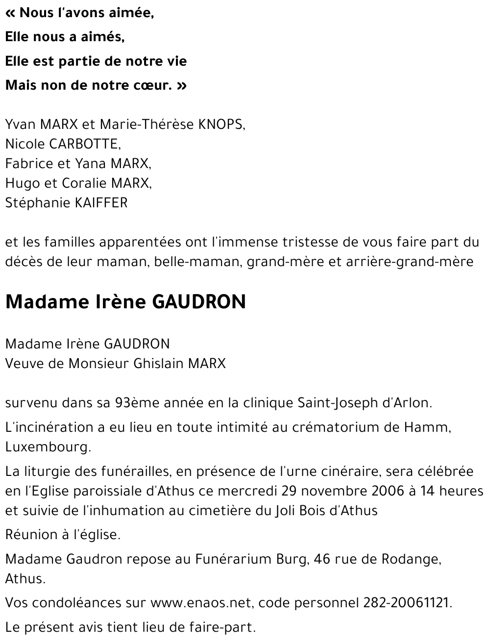 Irène GAUDRON