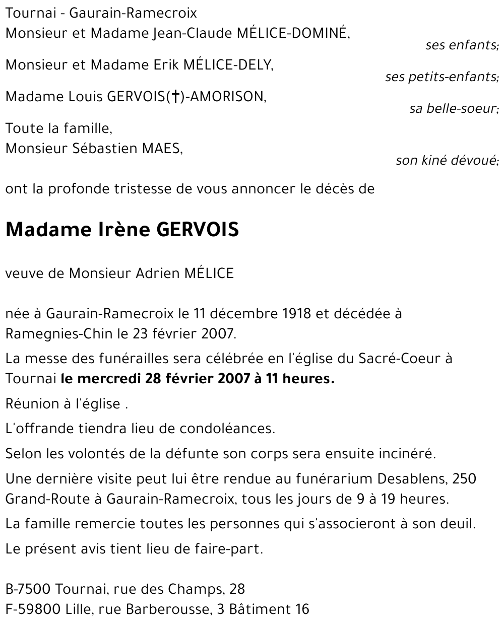 Irène GERVOIS