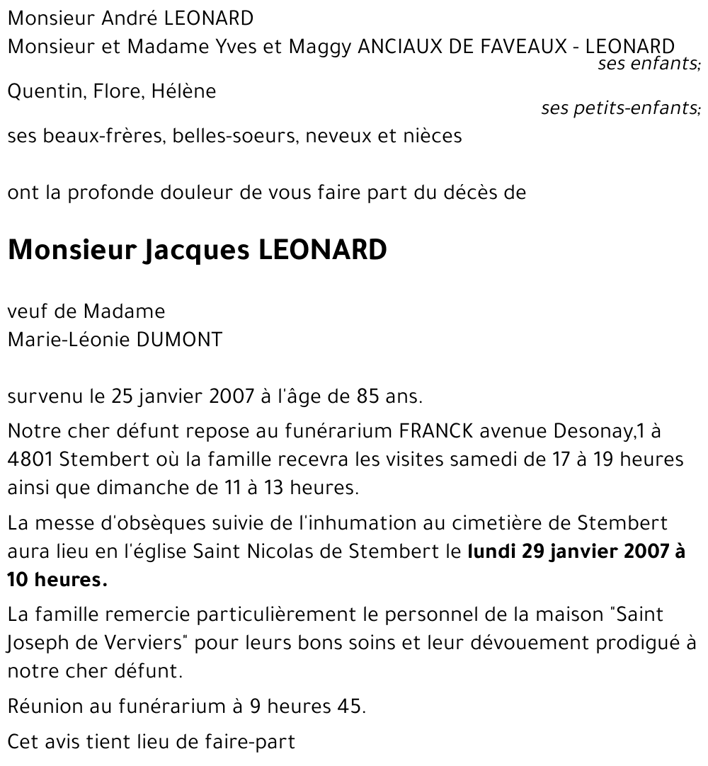 Jacques LEONARD