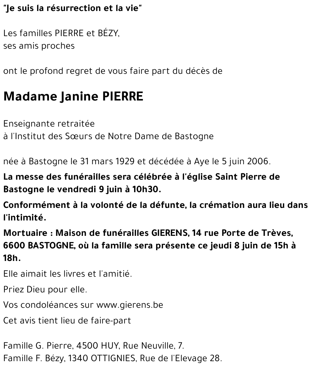 Janine PIERRE