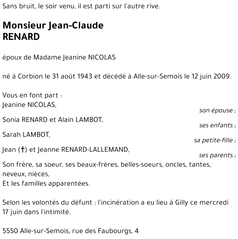 Jean-Claude RENARD