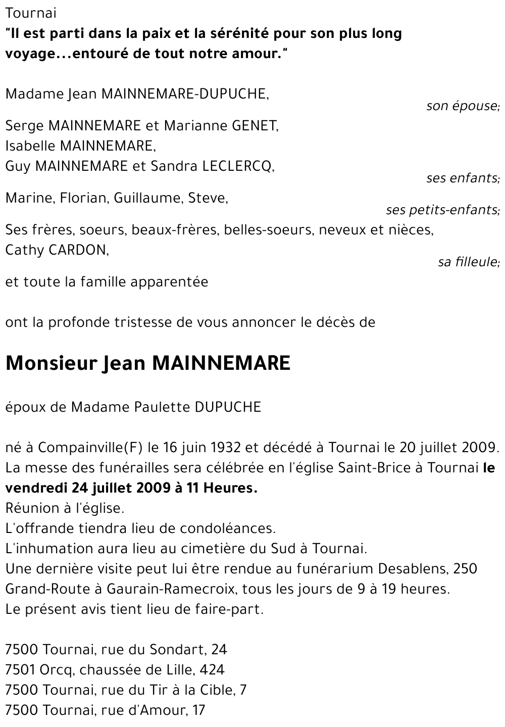 Jean MAINNEMARE