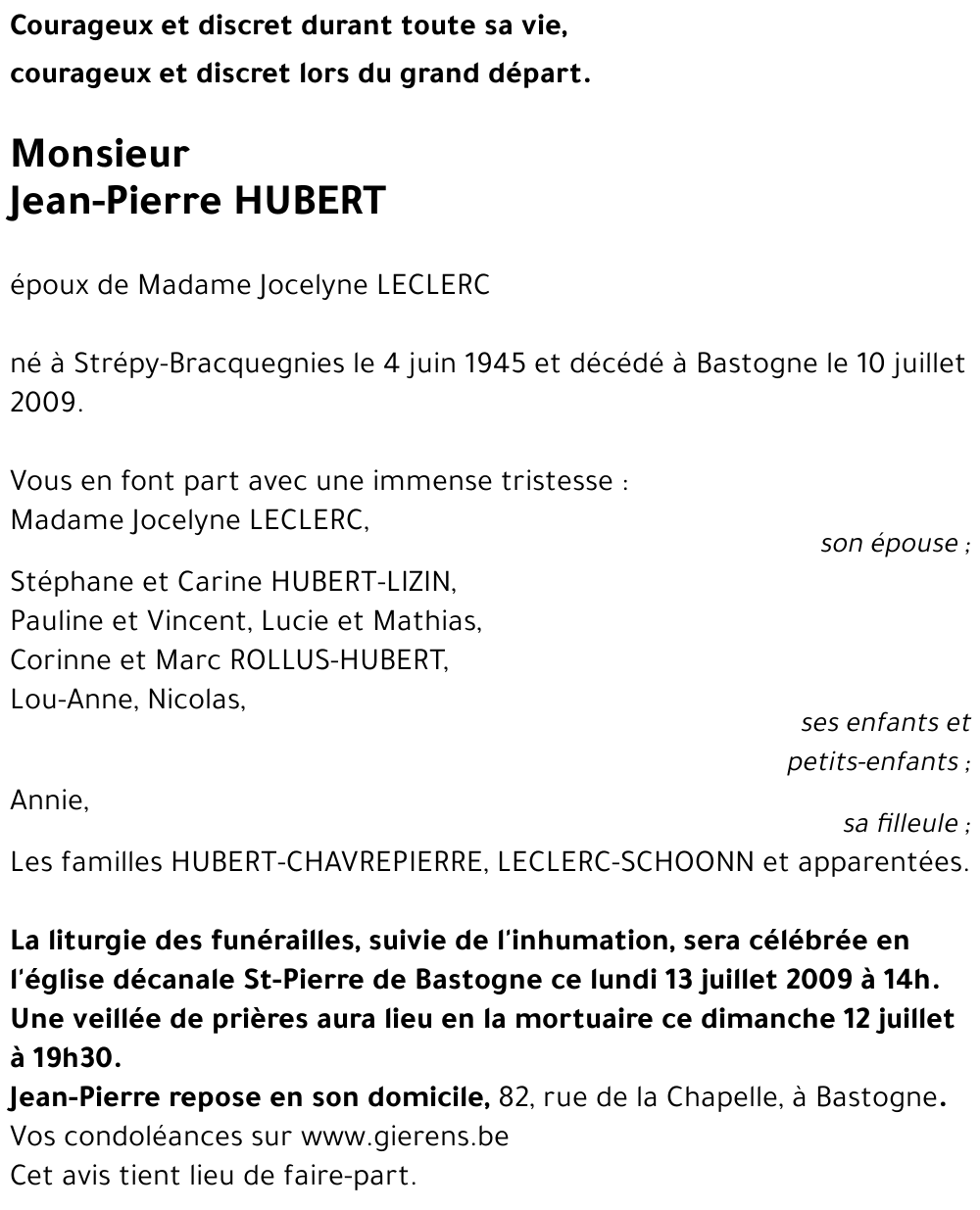 Jean-Pierre HUBERT