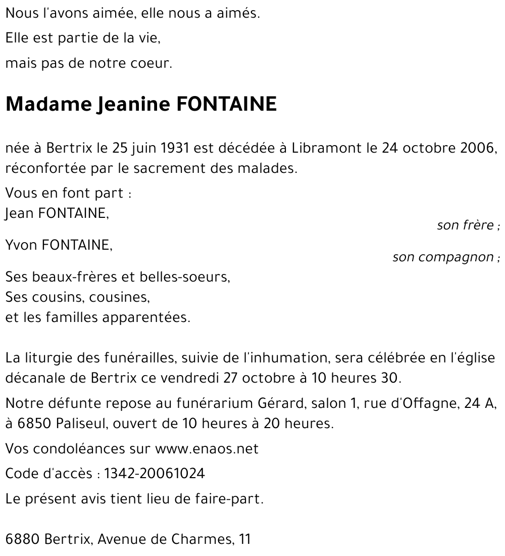 Jeanine FONTAINE