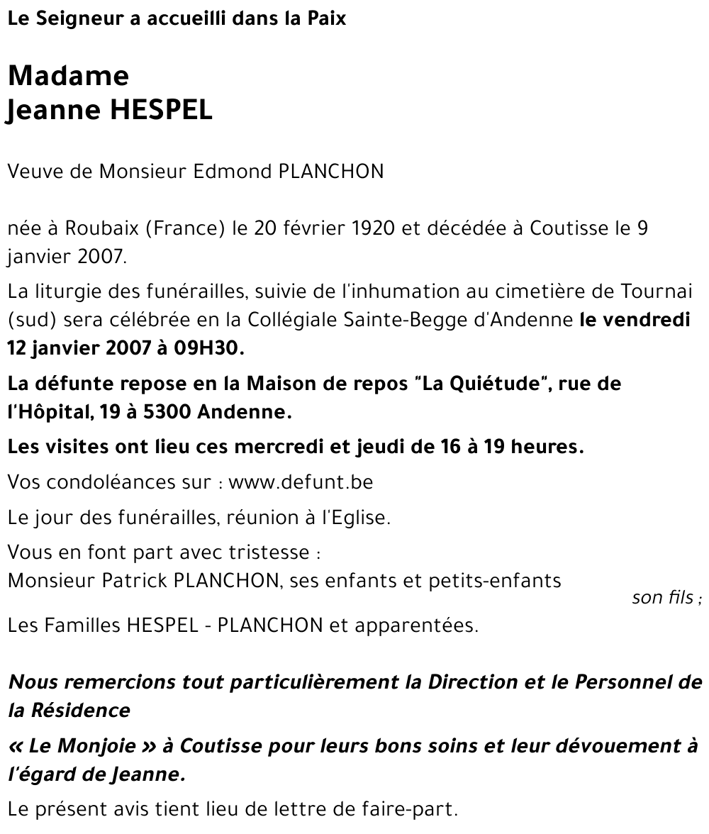 Jeanne HESPEL